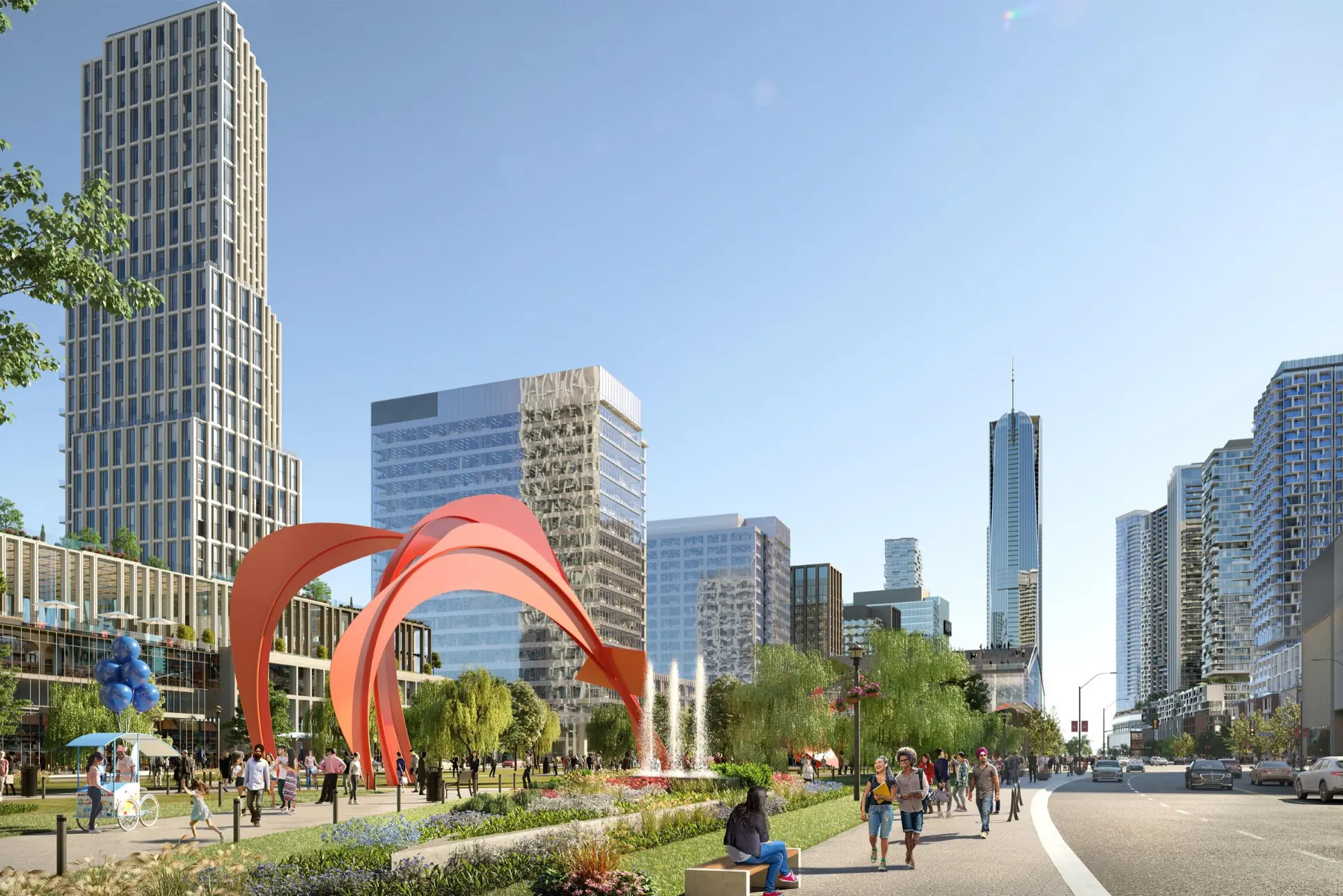 Square One District public realm and towers